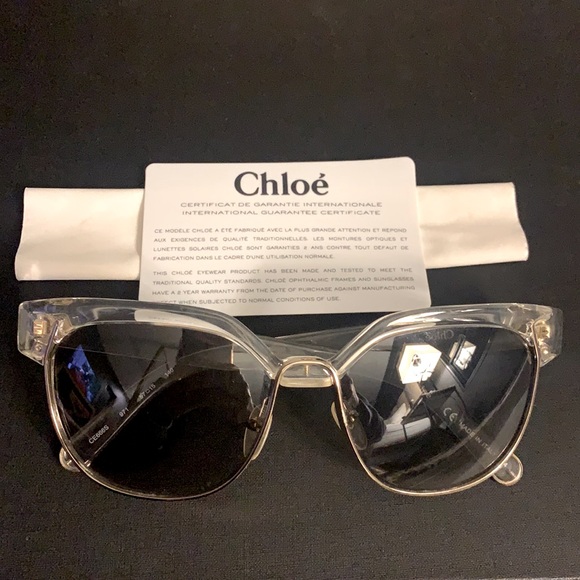 Chloe Clear Frame Designer Sunglasses & Case main image 6